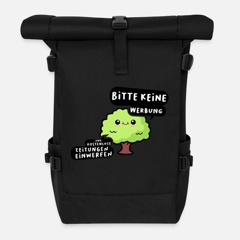 Briefkasten Aufkleber Bitte keine Werbung Zeitung - Rolltop Rucksack - Schwarz