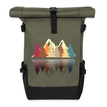 Wald am See T-shirt in retro look - Roll Top Backpack - olive/black - Front