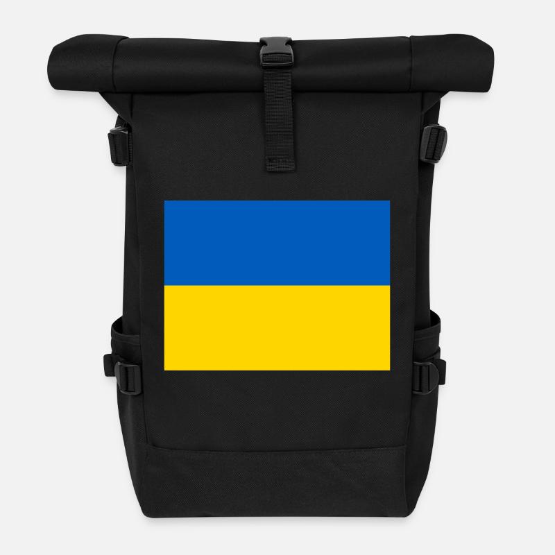 Ukraine Flagge - Rolltop Rucksack - Schwarz