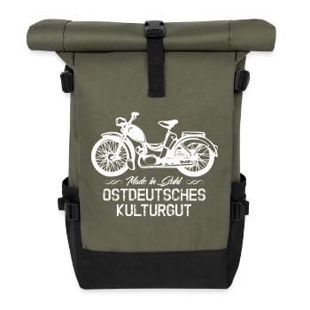 Simson SR2 - Ostdeutsches Kulturgut - DDR - Suhl - Rolltop Rucksack - Olive/Schwarz - Vorne