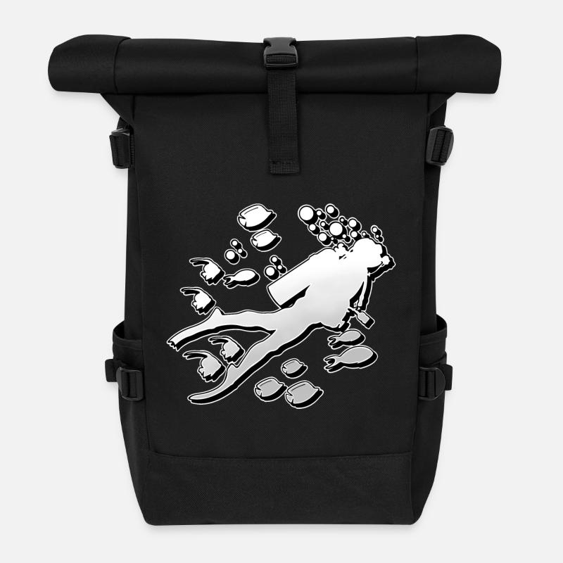 Tauchen Taucher - Rolltop Rucksack - Schwarz