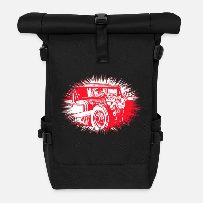 Auto - Rolltop Rucksack - Schwarz