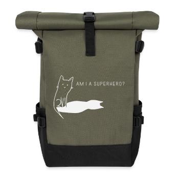 Superhero - Roll Top Backpack - olive/black - Front