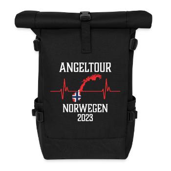 Angeltour Norwegen 2023 - Rolltop Rucksack - Schwarz - Vorne