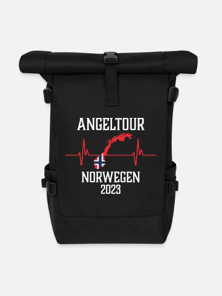Angeltour Norwegen 2023 - Rolltop Rucksack - Schwarz