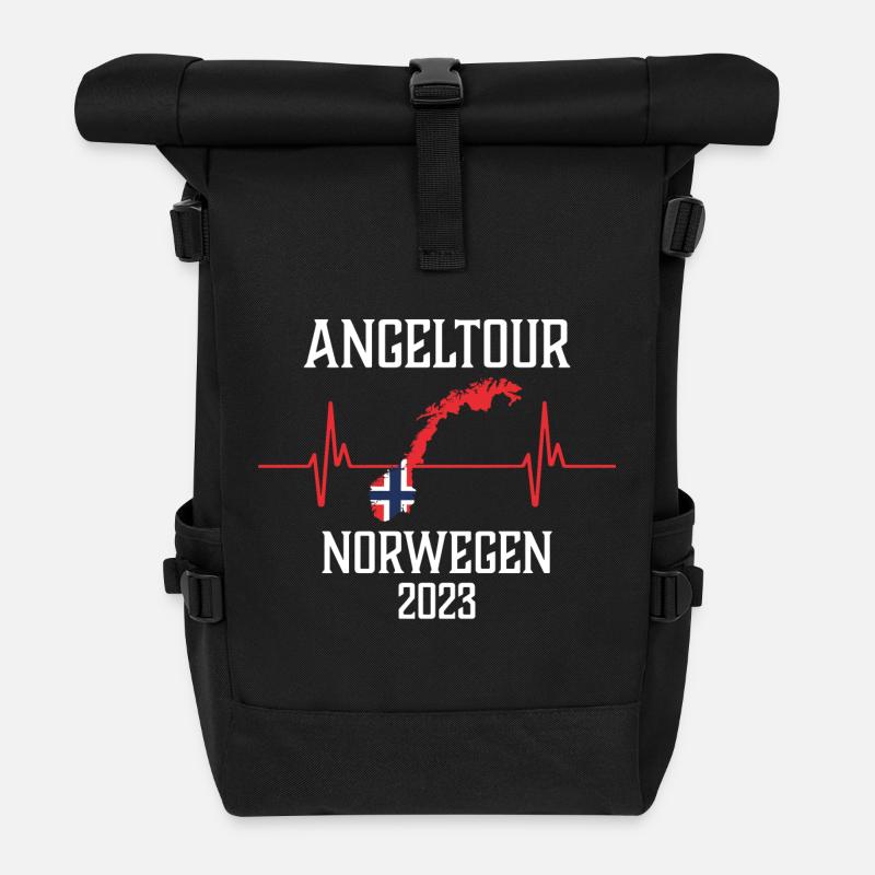 Angeltour Norwegen 2023 - Rolltop Rucksack - Schwarz
