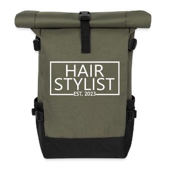 Coiffeur Est. 2023 Diplômé Coiffeur Cadeau - Sac à dos roll top - olive/noir - Devant