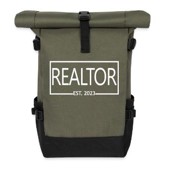 Realtor Est. 2023 Fier Realtor Cadeau Hommes & Femmes - Sac à dos roll top - olive/noir - Devant
