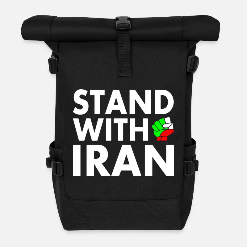 Stand with iran - Rolltop Rucksack - Schwarz