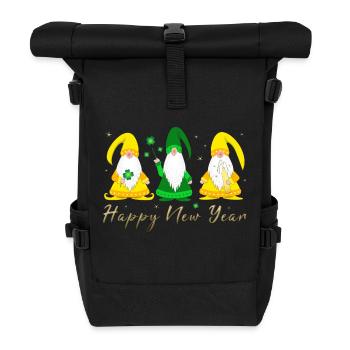 Happy New Year gnome imp - Roll Top Backpack - black - Front