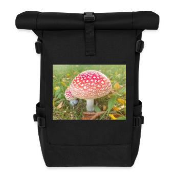 fly agaric also toadstool - Roll Top Backpack - black - Front