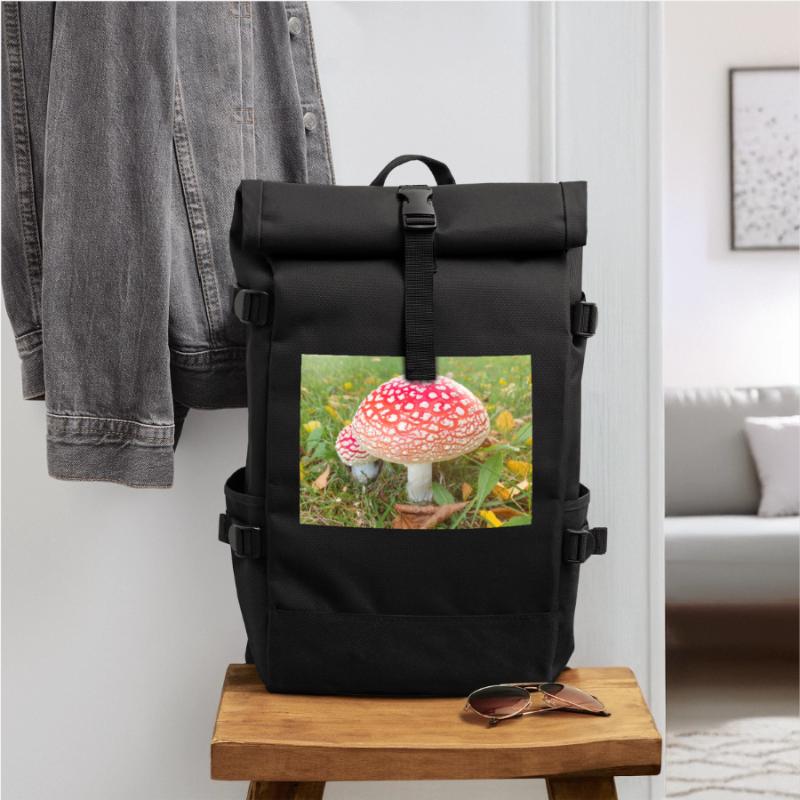 fly agaric also toadstool Roll Top Backpack
