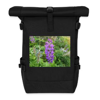 wilde mehrjährige Lupine auch Sonnenuhrlupine - Rolltop Rucksack - Schwarz - Vorne