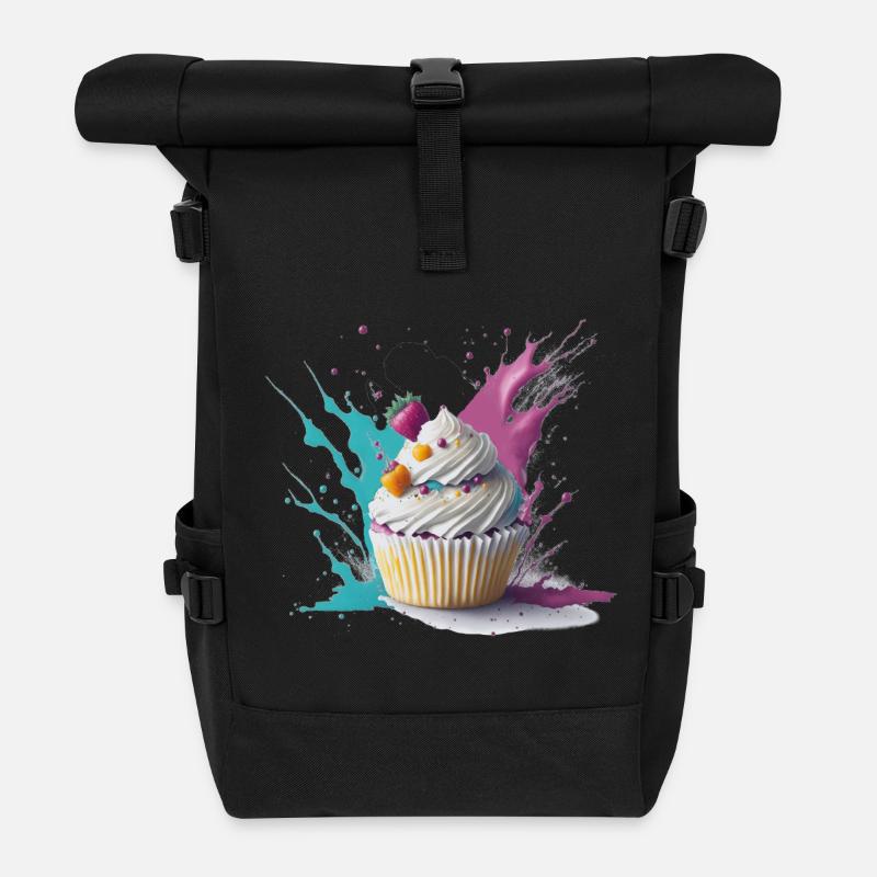 Sweet Cupcake - Rolltop Rucksack - Schwarz
