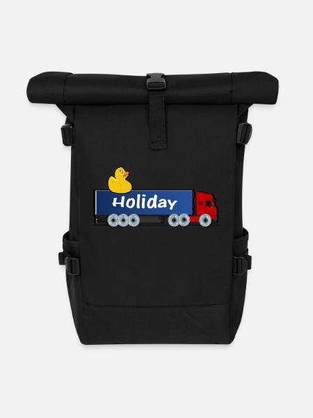 Truck Holiday - Roll Top Backpack - black