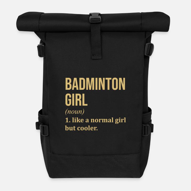 Badminton - Rolltop Rucksack - Schwarz