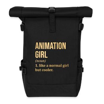 Animation - Roll Top Backpack - black - Front