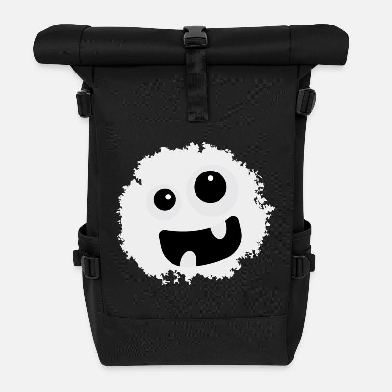 Laughing Monster - Halloween - Ghost - Ghost - Roll Top Backpack - black