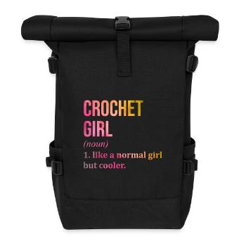 Häkeln - Rolltop Rucksack - Schwarz - Vorne