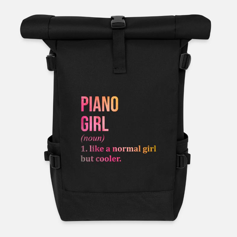 Klavier - Rolltop Rucksack - Schwarz