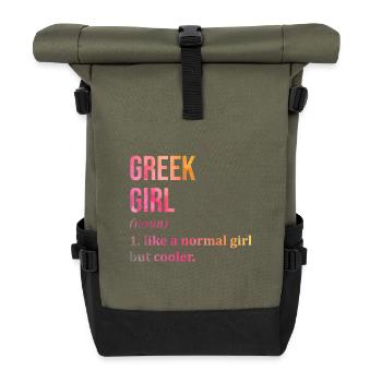 Grèce - Sac à dos roll top - olive/noir - Devant