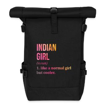 Indien - Rolltop Rucksack - Schwarz - Vorne