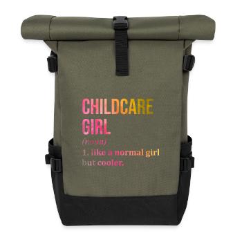 Garde d’enfants - Sac à dos roll top - olive/noir - Devant