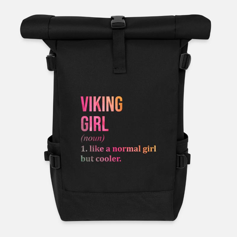 Wikinger - Rolltop Rucksack - Schwarz