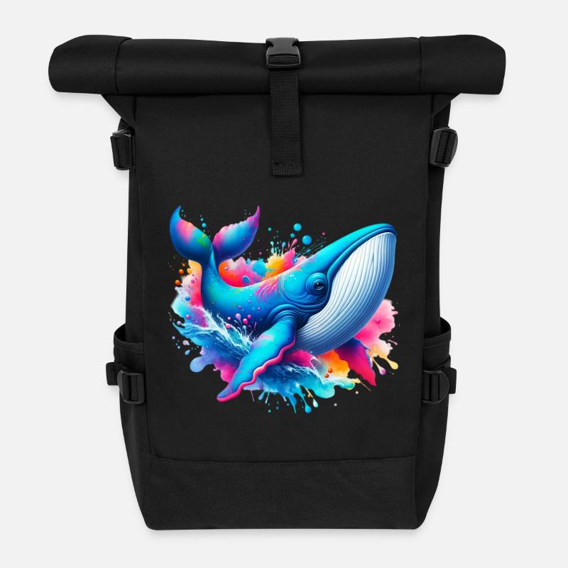 Wal - Rolltop Rucksack - Schwarz