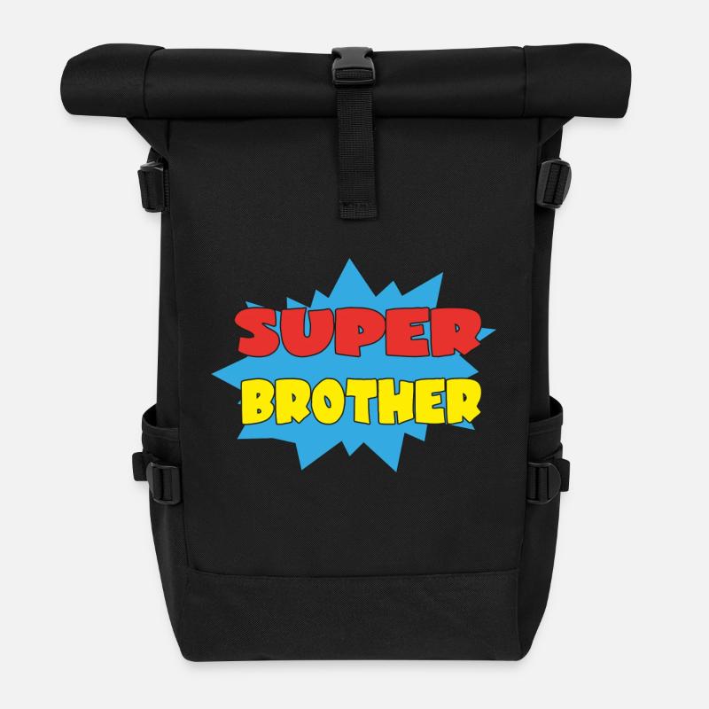 SUPER BROTHER - Roll Top Backpack - black