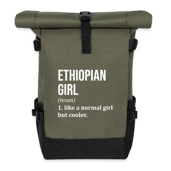 Äthiopien - Rolltop Rucksack - Olive/Schwarz - Vorne