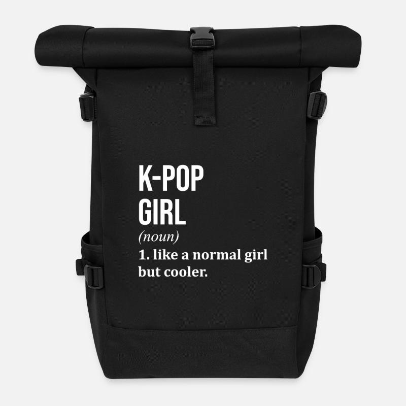 k pop - Sac à dos roll top - noir