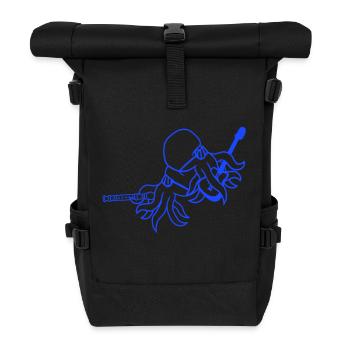 2 Kraken Gitarre Flöte Oktopus Tintenfisch Freunde - Rolltop Rucksack - Schwarz - Vorne