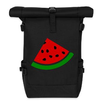 Wassermelone - Rolltop Rucksack - Schwarz - Vorne