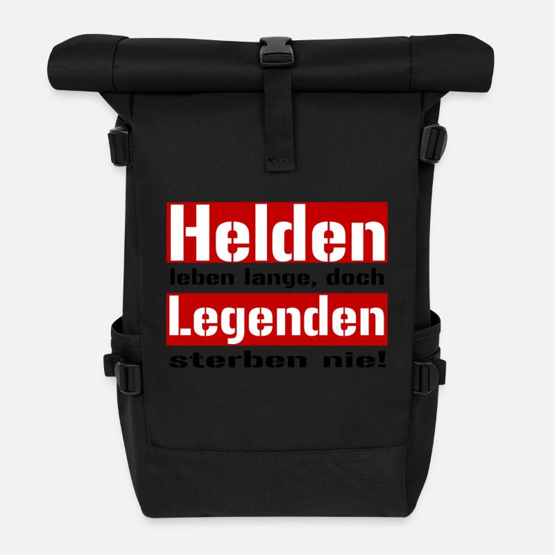 Heroes live long - Roll Top Backpack - black