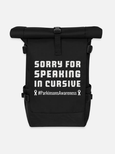 Lustige Parkinson-Bewusstseinsstimme - Rolltop Rucksack - Schwarz