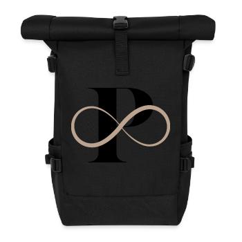 Unendlicher Buchstabe P - Rolltop Rucksack - Schwarz - Vorne