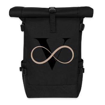 Unendlicher Buchstabe V - Rolltop Rucksack - Schwarz - Vorne