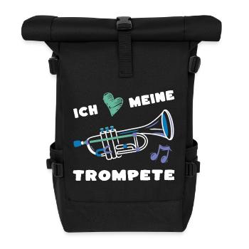 Ich liebe meine Trompete - Musik Musiker Musikerin - Rolltop Rucksack - Schwarz - Vorne