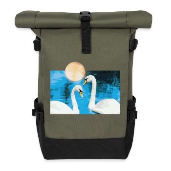 Swan - Roll Top Backpack - olive/black - Front