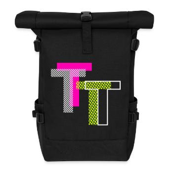 Letter T - Roll Top Backpack - black - Front