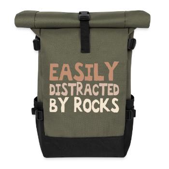 Leicht von Gesteinen ablenken Geologie Paläontologe - Rolltop Rucksack - Olive/Schwarz - Vorne
