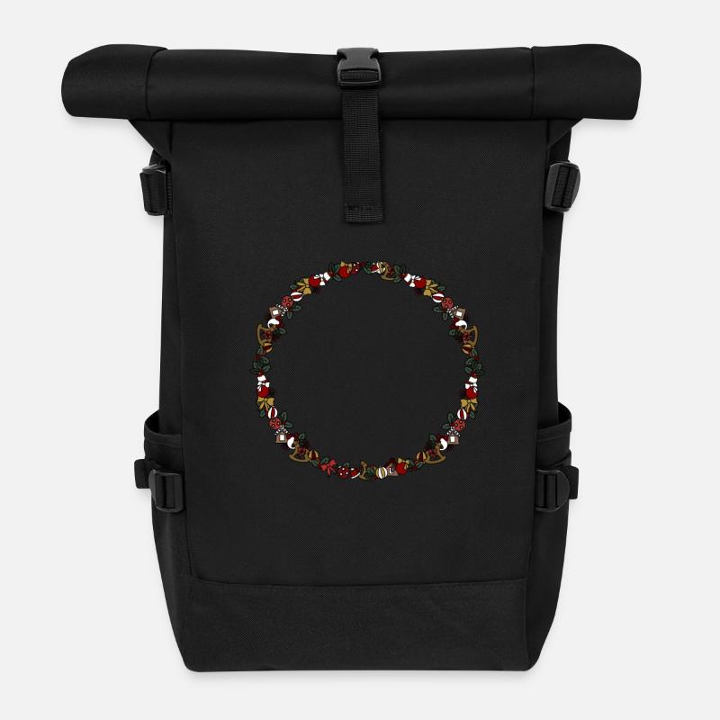 Weihnachten - Rolltop Rucksack - Schwarz