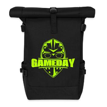 Eishockey Geschenk Trikot Pucks Torwart Maske Neon - Rolltop Rucksack - Schwarz - Vorne