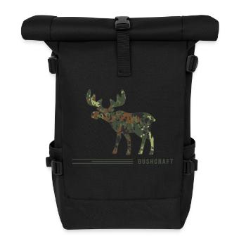 bushcraft carmoflage wildcamping survival wild - Rolltop Rucksack - Schwarz - Vorne