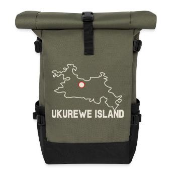 Ukurewe Island Africa - Roll Top Backpack - olive/black - Front