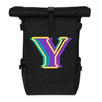 Multicolored letter y - Roll Top Backpack - black - Front