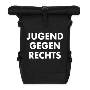 Jugend gegen rechts - Rolltop Rucksack - Schwarz - Vorne