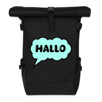 Speech bubble Hello - Roll Top Backpack - black - Front
