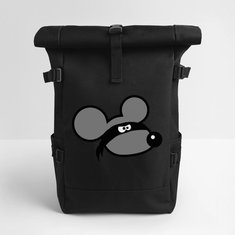 Mouse Evil Robber Ninja Raid Thief Cloth Eyes Roll Top Backpack